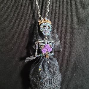 Betsey Johnson Skeleton Bride Necklace